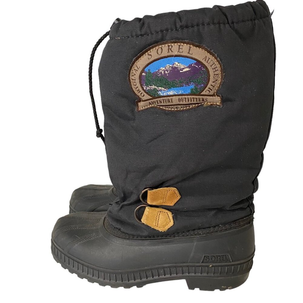 Sorel Adventure Outfitters Black Winter Snow Boots Women Size 6 Canada Insulated